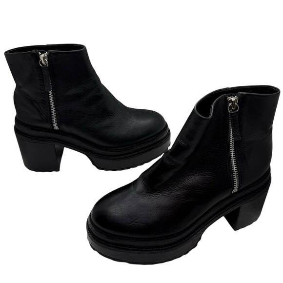 Cult Gaia Brenda Leather Platform Boot Black size 37.5 / 7.5 - Picture 2 of 7